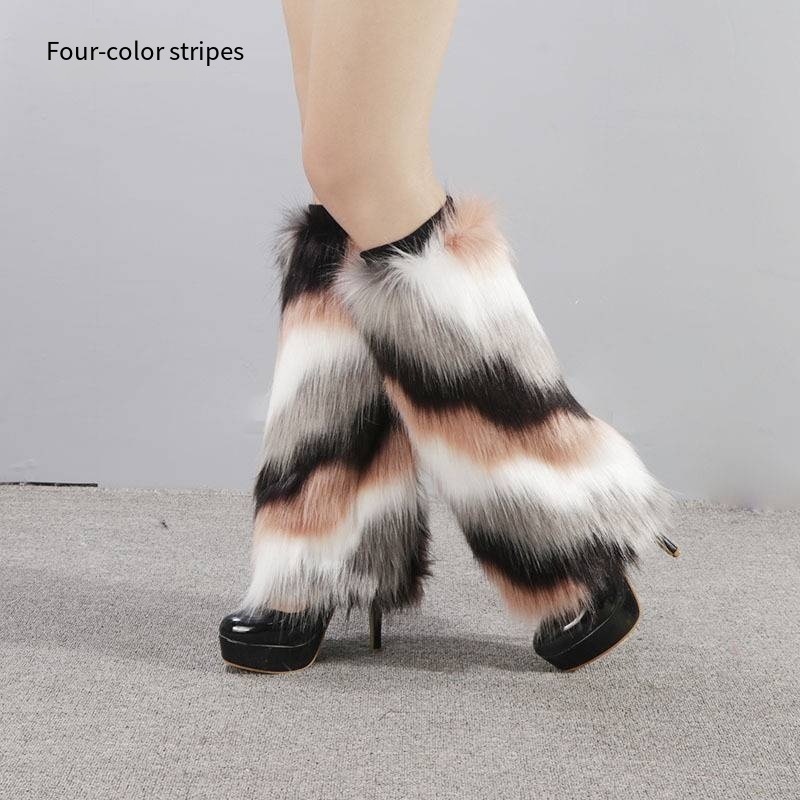Luxury Faux Fur Boots Socks Sleeve Fashion Long Short Leggings Warms